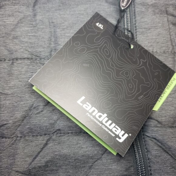 Landway Puffer Jacket Mens 4XL Encore Boston Harbor Gray Nylon Polyloft Insulate - Picture 5 of 15